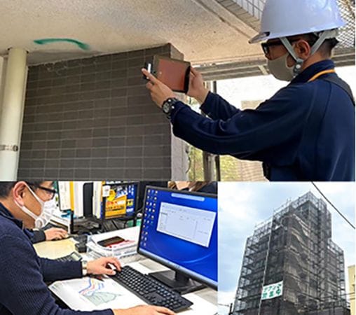建設現場の鉄骨